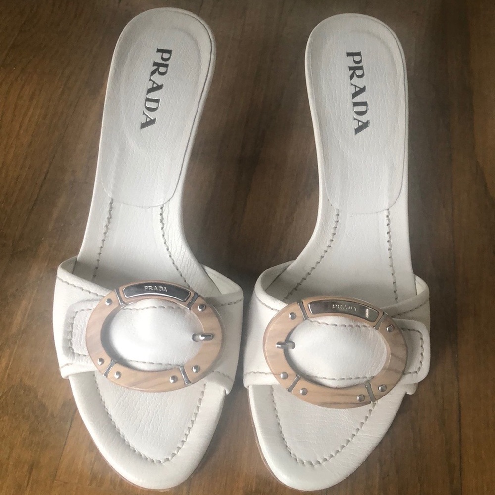 PRADA Heels - VERO CUOIO  | Prada Kitten Heels - Off White | EUC | 3 inch heel